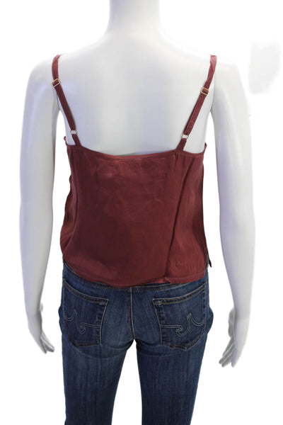Nation LTD Womens Solid Square Neck Cami Top Brick Size XS