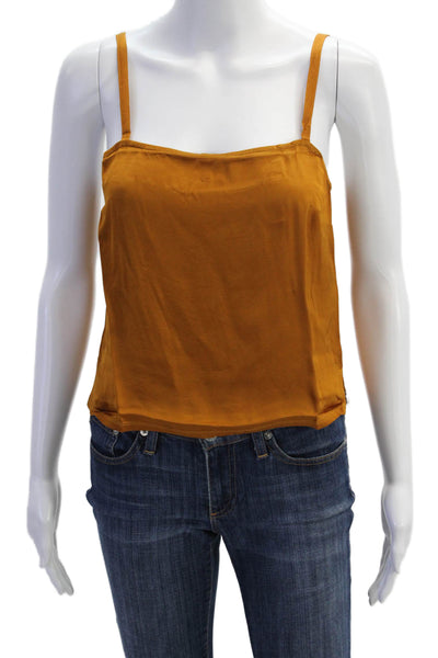 Nation LTD Womens Solid Square Neck Cami Top Mustard Size L