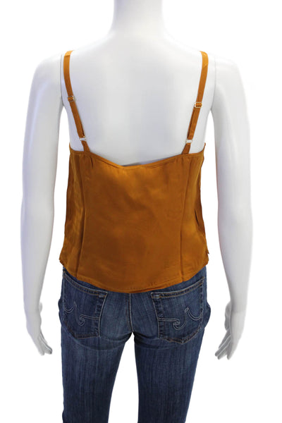 Nation LTD Womens Solid Square Neck Cami Top Mustard Size L