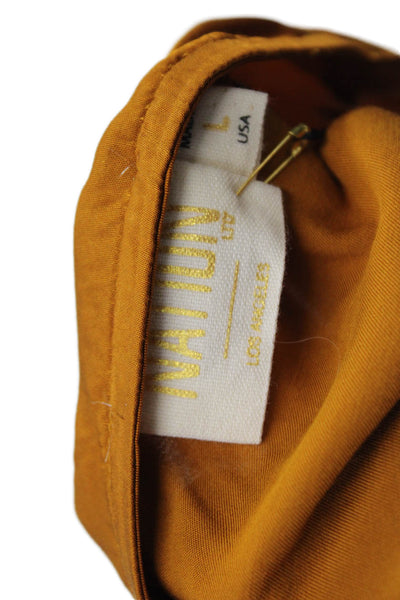 Nation LTD Womens Solid Square Neck Cami Top Mustard Size L