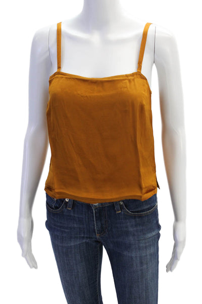 Nation LTD Womens Solid Square Neck Cami Top Mustard Size S