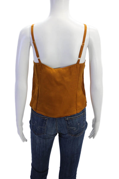Nation LTD Womens Solid Square Neck Cami Top Mustard Size S
