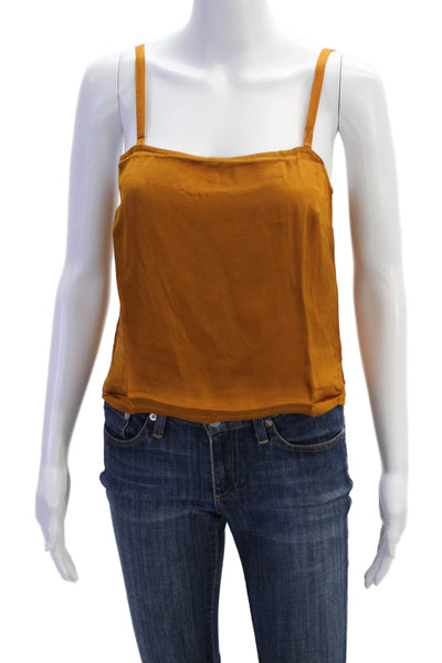 Nation LTD Womens Solid Square Neck Cami Top Mustard Size M