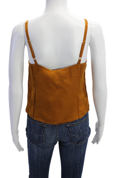 Nation LTD Womens Solid Square Neck Cami Top Mustard Size M