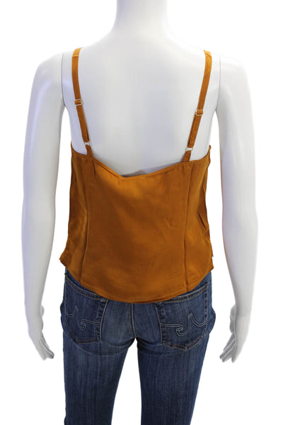 Nation LTD Womens Solid Square Neck Cami Top Mustard Size XS