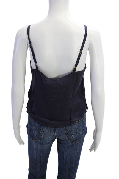 Nation LTD Womens Solid Square Neck Cami Top Navy Size M