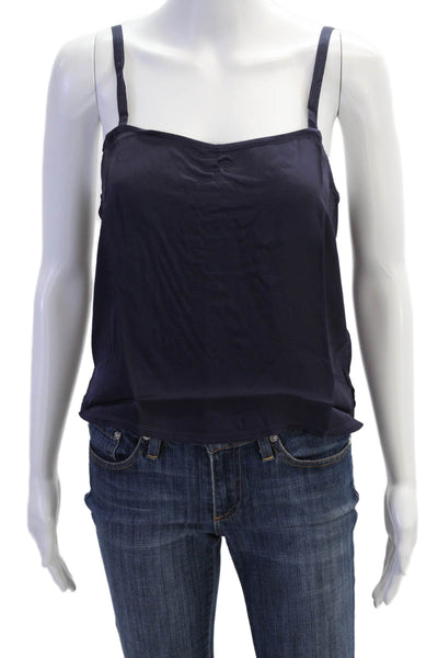 Nation LTD Womens Solid Square Neck Cami Top Navy Size L