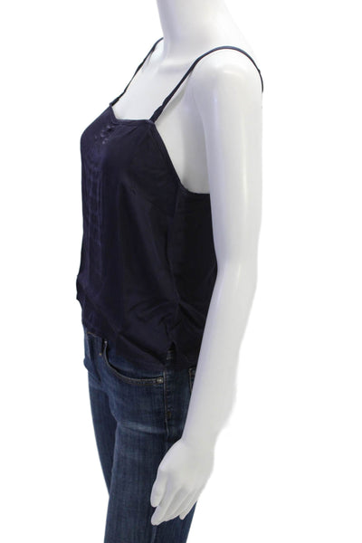 Nation LTD Womens Solid Square Neck Cami Top Navy Size L