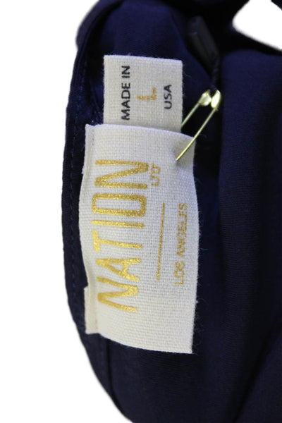 Nation LTD Womens Solid Square Neck Cami Top Navy Size L