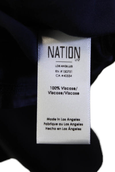 Nation LTD Womens Solid Square Neck Cami Top Navy Size L