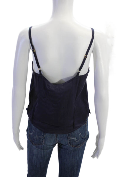 Nation LTD Womens Solid Square Neck Cami Top Navy Size S