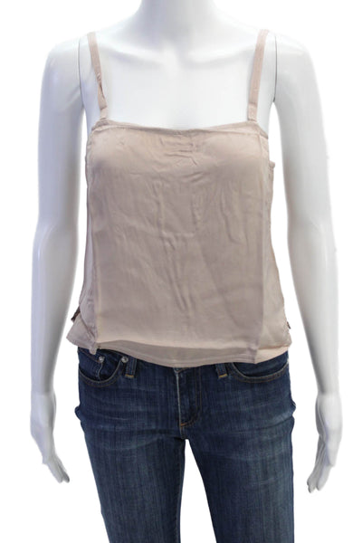Nation LTD Womens Solid Square Neck Cami Top Blush Size L