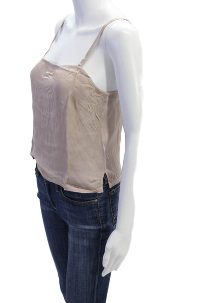 Nation LTD Womens Solid Square Neck Cami Top Blush Size L