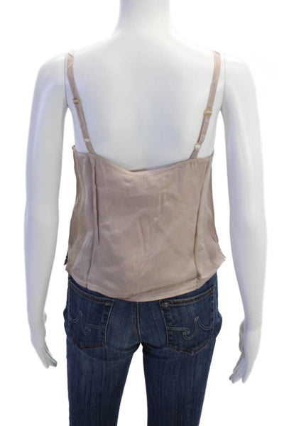 Nation LTD Womens Solid Square Neck Cami Top Blush Size L