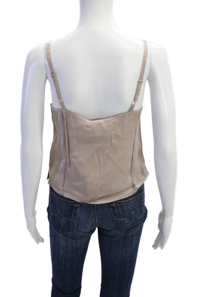 Nation LTD Womens Solid Square Neck Cami Top Blush Size M