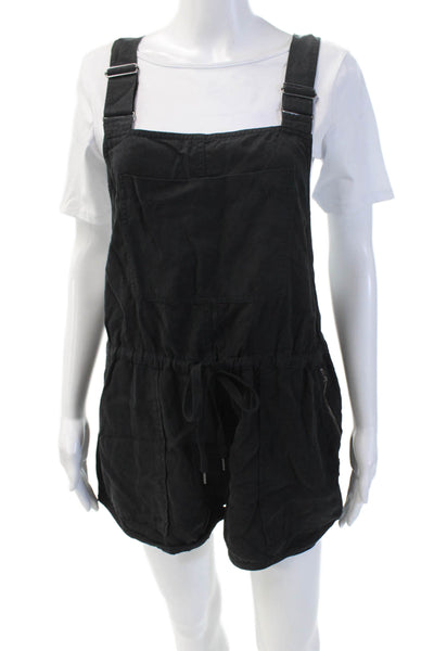 Wilfred Free Womens Sleeveless Square Neck Drawstring Short Overall Black Size M