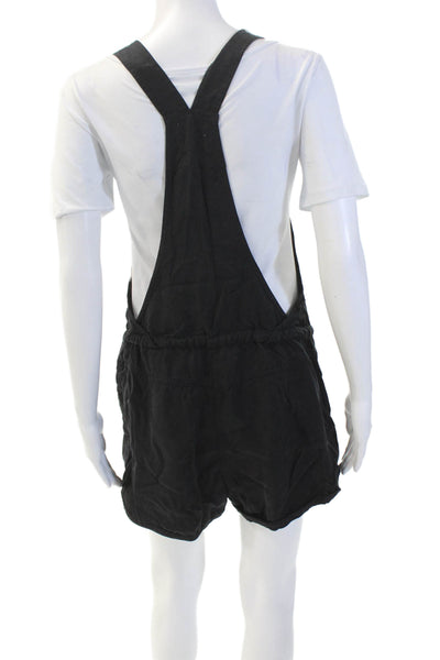 Wilfred Free Womens Sleeveless Square Neck Drawstring Short Overall Black Size M