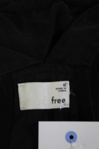 Wilfred Free Womens Sleeveless Square Neck Drawstring Short Overall Black Size M