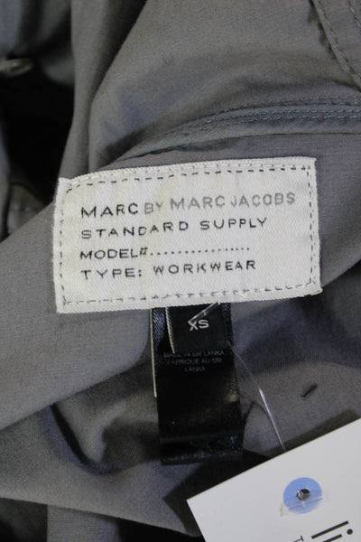 Marc By Marc Jacobs Womens Cotton Hooded Long Sleeve Zip Up Jacket Gray Size XS