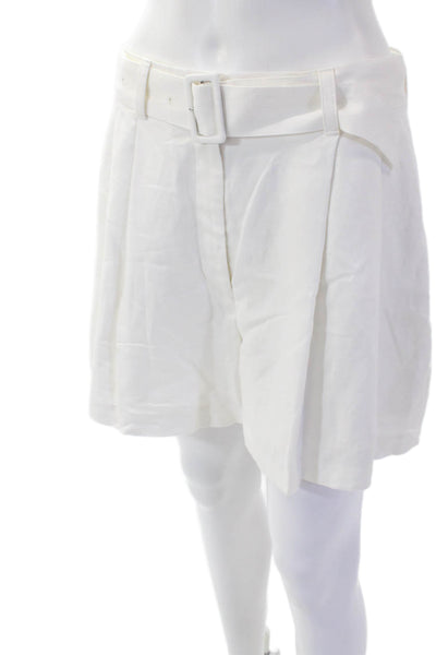 Club Monaco Womens Solid Pleated Shorts White Size 6