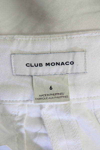 Club Monaco Womens Solid Pleated Shorts White Size 6