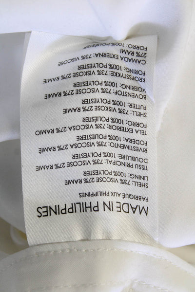 Club Monaco Womens Solid Pleated Shorts White Size 6