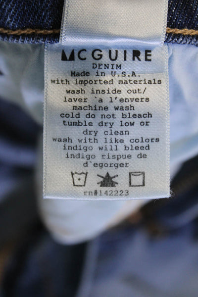 McGuire Womens Cotton Striped Mid-Rise Skinny Jeans Blue Size 28