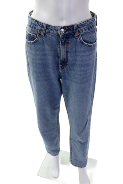 Zara Womens Denim Medium Wash 90s Mom Fit Jeans Blue Size 6