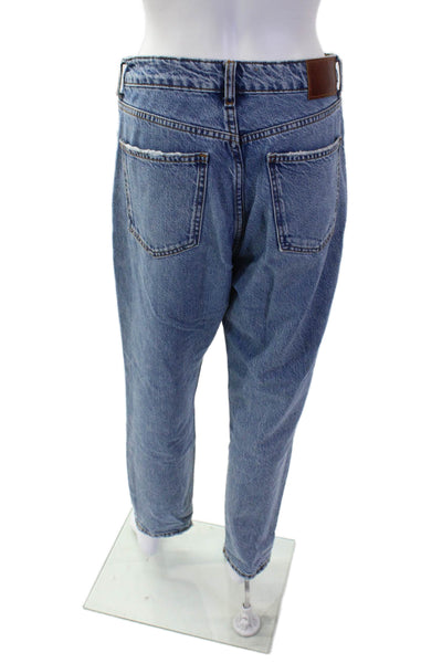 Zara Womens Denim Medium Wash 90s Mom Fit Jeans Blue Size 6