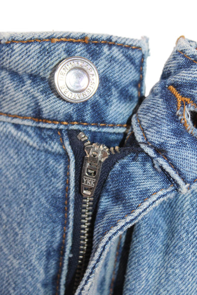 Zara Womens Denim Medium Wash 90s Mom Fit Jeans Blue Size 6