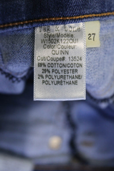 Rag & Bone Jean Womens Cotton Blend Mid-Rise Skinny Jeans Blue Size 27