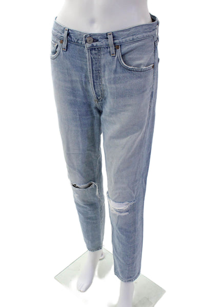 Citizens of Humanity Womens Cotton Blend Distressed Jeans Blue Size 27