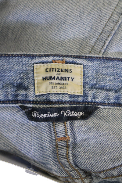 Citizens of Humanity Womens Cotton Blend Distressed Jeans Blue Size 27