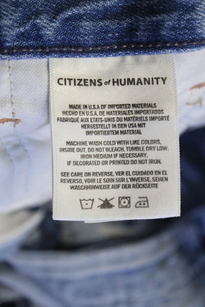 Citizens of Humanity Womens Cotton Blend Distressed Jeans Blue Size 27