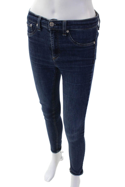 Rag & Bone Jean Womens Cotton Blend Skinny Jeans Navy Size 27