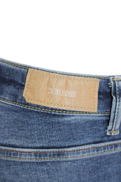 Zara Womens High-Rise Dark Wash Skinny Jeans Navy Size 6