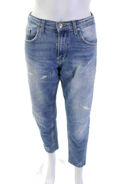 Zara Woman Womens Cotton Mid-Rise Skinny Jeans Blue Size 8