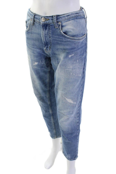 Zara Woman Womens Cotton Mid-Rise Skinny Jeans Blue Size 8