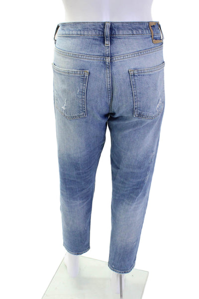 Zara Woman Womens Cotton Mid-Rise Skinny Jeans Blue Size 8