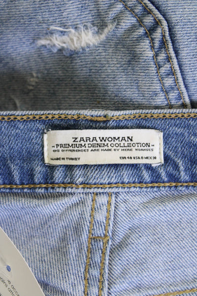 Zara Woman Womens Cotton Mid-Rise Skinny Jeans Blue Size 8