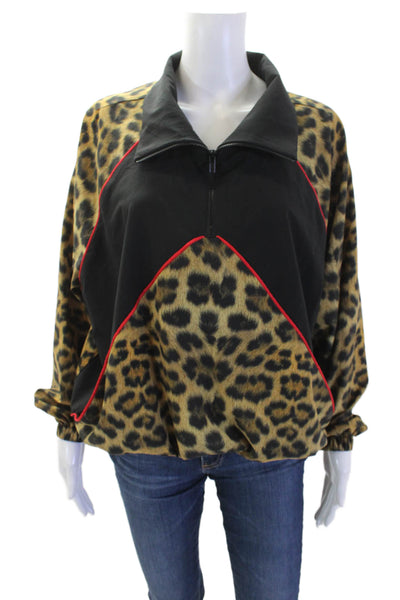 Terez Womens Animal Print Pullover Jacket Brown Size M