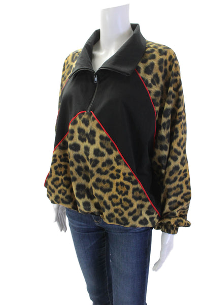 Terez Womens Animal Print Pullover Jacket Brown Size M