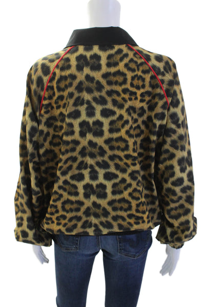 Terez Womens Animal Print Pullover Jacket Brown Size M
