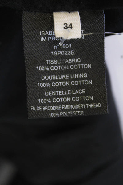 Isabel Marant Etoile Womens Cotton Textured Asymmetric Skirt Black Size 34