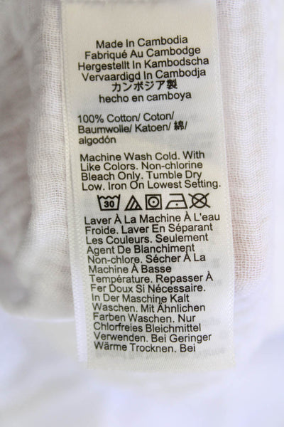 J Crew Womens Cotton Round Neck Short Sleeve Lightweight Blouse White Size M
