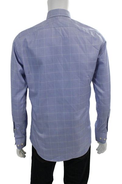 Suit Supply Mens Button-Down Shirt Blue Size 38