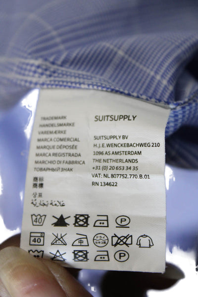 Suit Supply Mens Button-Down Shirt Blue Size 38