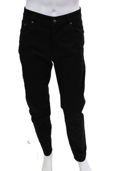 Won Hundred Mens Cotton Solid 5 Pocket Tapered Pants Black Size 36x34