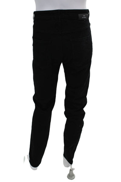 Won Hundred Mens Cotton Solid 5 Pocket Tapered Pants Black Size 36x34