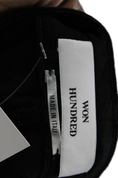Won Hundred Mens Cotton Solid 5 Pocket Tapered Pants Black Size 36x34